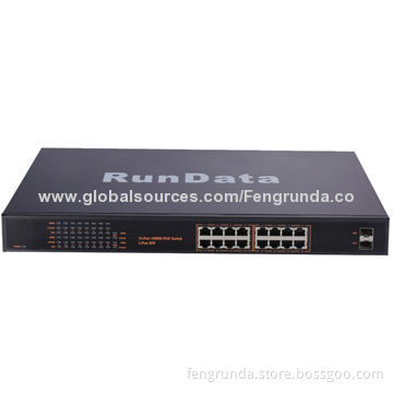Full Gigabit 16-port Poe Switch with 2 Gigabit SFP Slots, 1U SizeNew